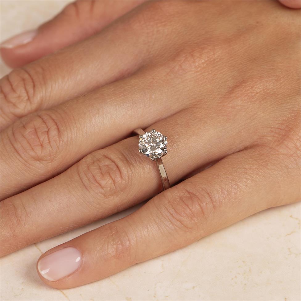 Platinum Lab Grown Round Diamond Engagement Ring 1.50ct Thumbnail Image 1