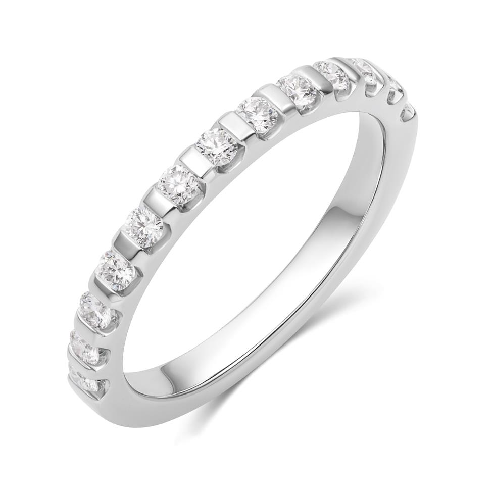 Platinum Classic Bar Set Diamond Eternity Ring 0.32ct Thumbnail Image 0