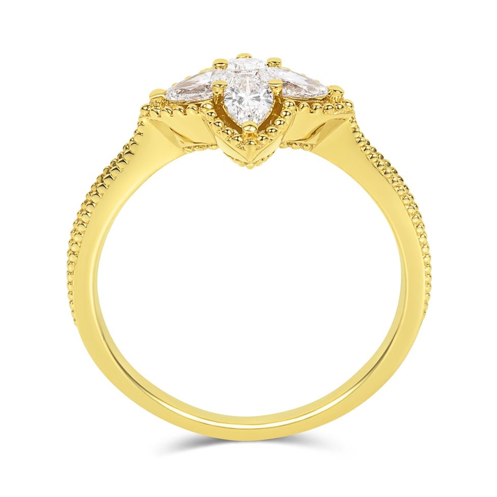 Fleur 18ct Yellow Gold Diamond Ring Thumbnail Image 2
