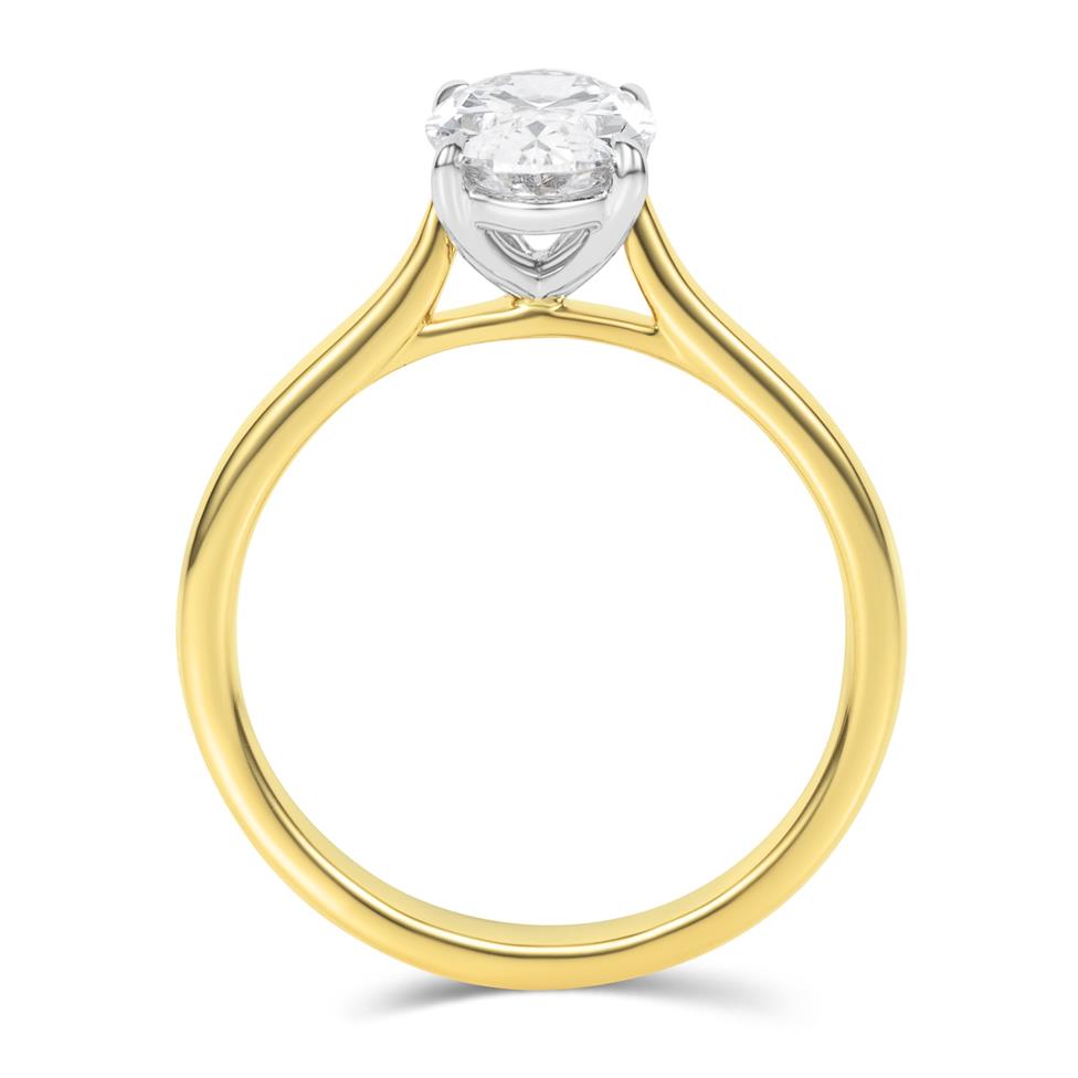 18ct Yellow Gold Lab Grown Oval Diamond Engagement Ring 1.50ct Thumbnail Image 2