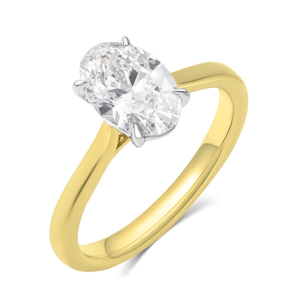 18ct Yellow Gold Lab Grown Oval Diamond Engagement Ring 1.50ct Thumbnail Image 0