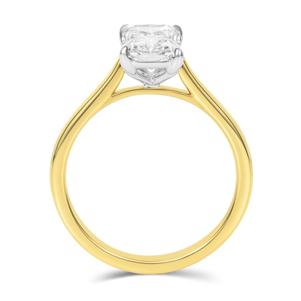 18ct Yellow Gold Lab Grown Oval Diamond Engagement Ring 1.50ct Thumbnail Image 2