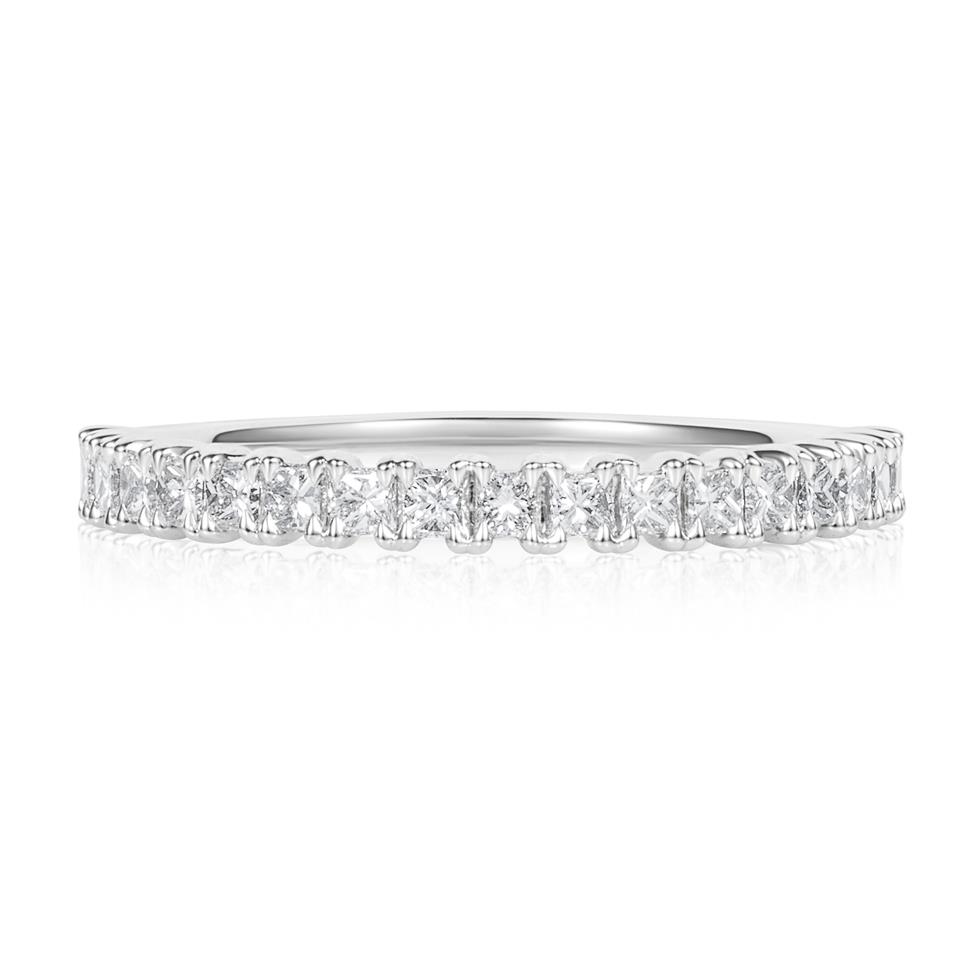 Platinum Princess Cut Diamond Claw Set Eternity Ring 0.50ct  Thumbnail Image 1