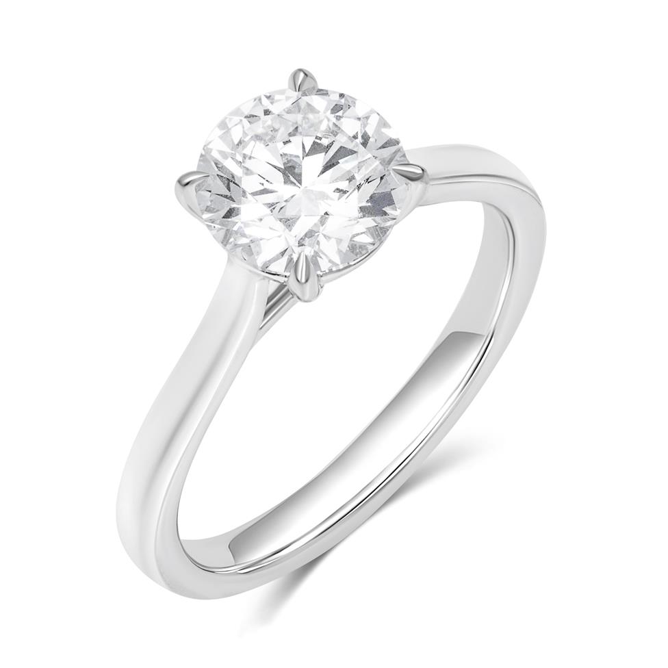 Platinum Lab Grown Round Diamond Engagement Ring 1.50ct Thumbnail Image 0