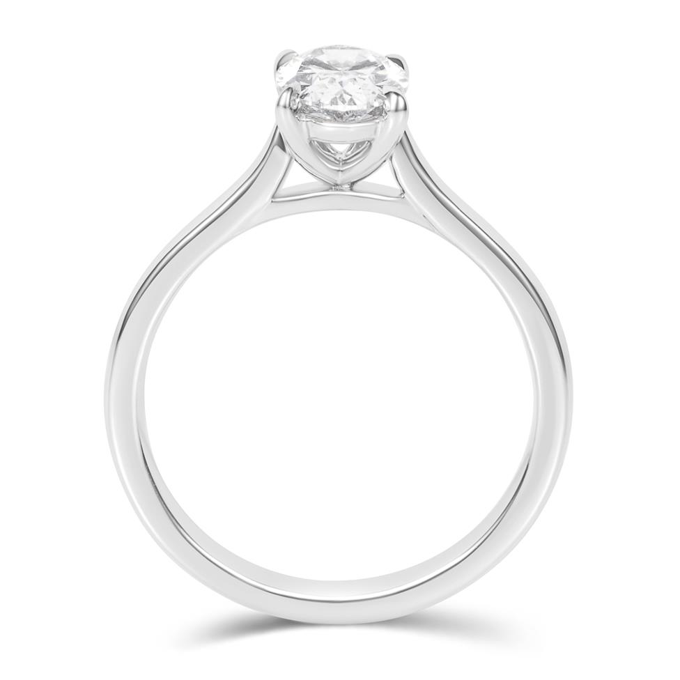 Platinum Lab Grown Oval Diamond Engagement Ring 1.00ct Thumbnail Image 2