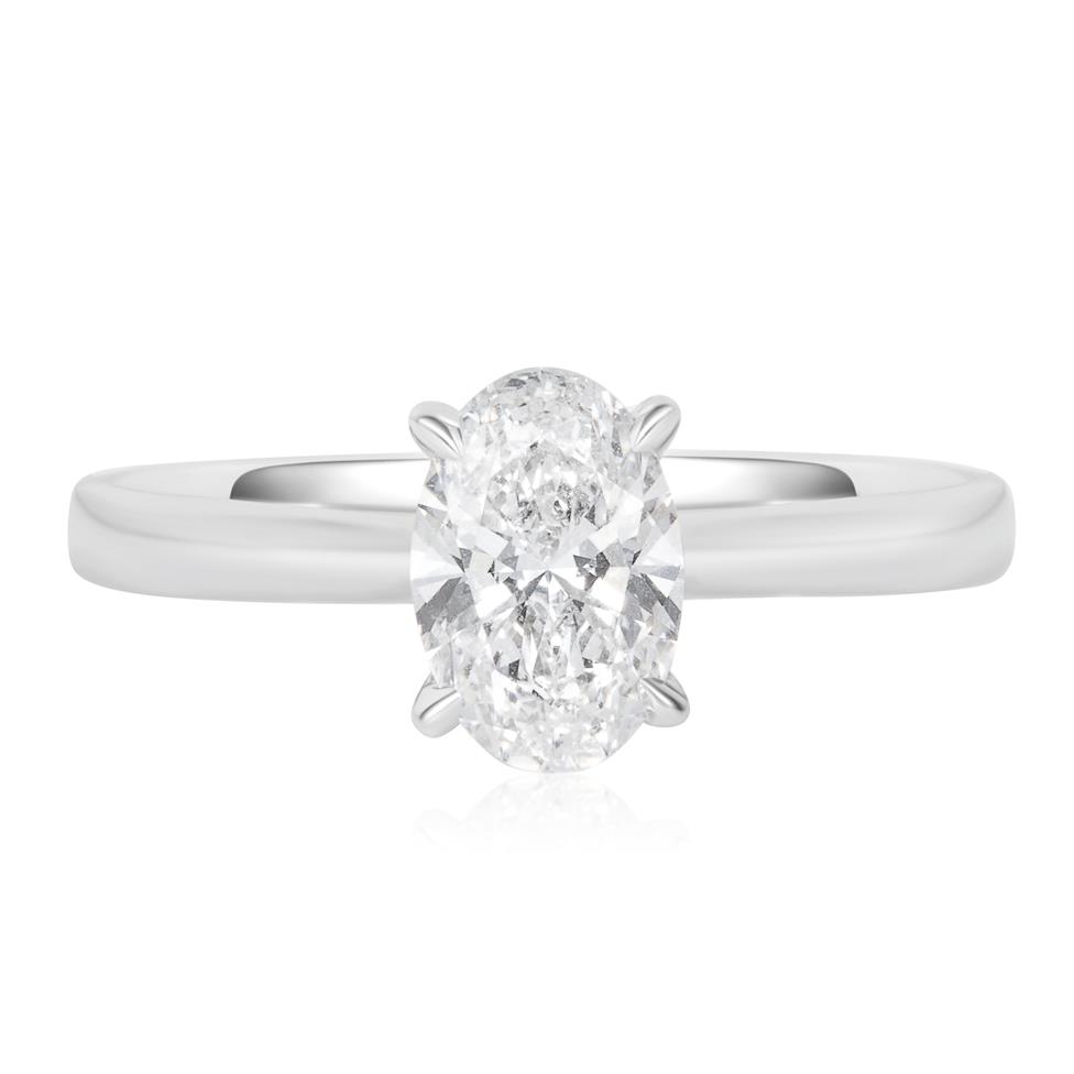 Platinum Lab Grown Oval Diamond Engagement Ring 1.00ct Thumbnail Image 1