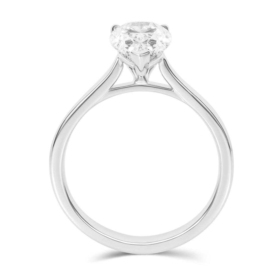 Platinum Lab Grown Pear Diamond Engagement Ring 1.50ct Thumbnail Image 2