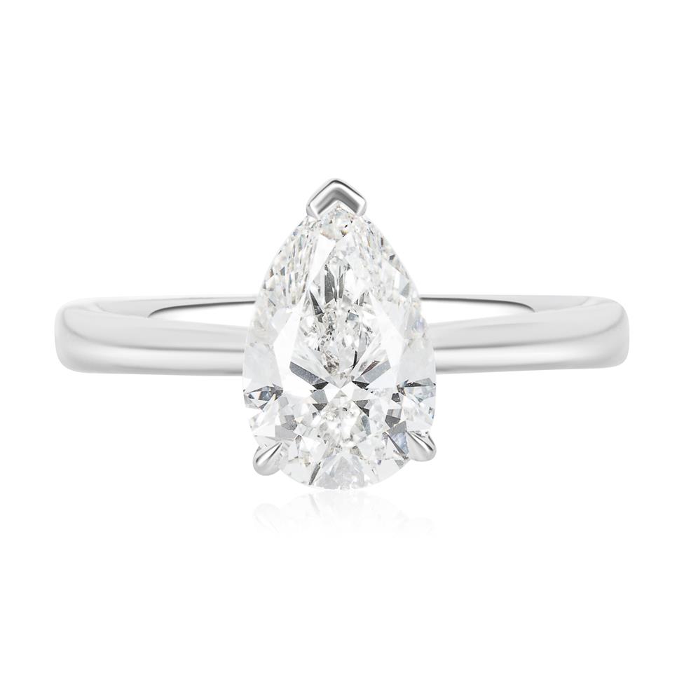 Platinum Lab Grown Pear Diamond Engagement Ring 1.50ct Thumbnail Image 1