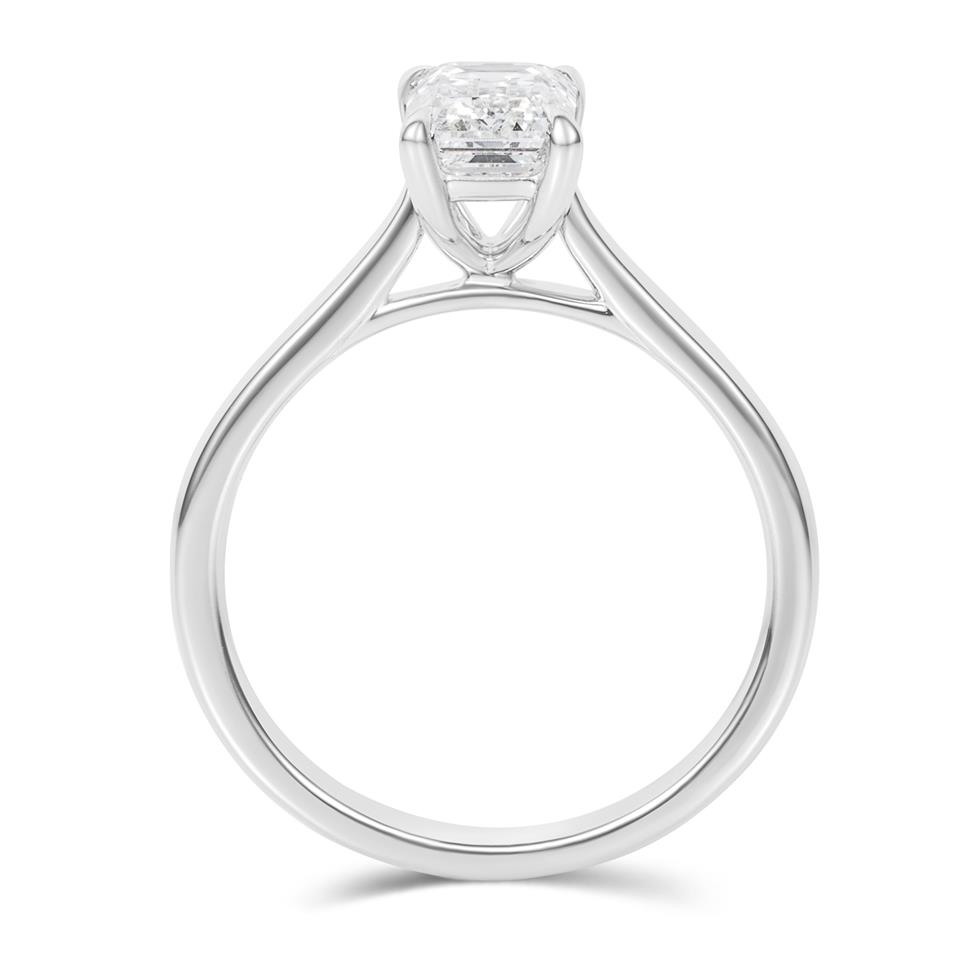 Platinum Lab Grown Emerald Cut Diamond Engagement Ring 1.50ct Thumbnail Image 2