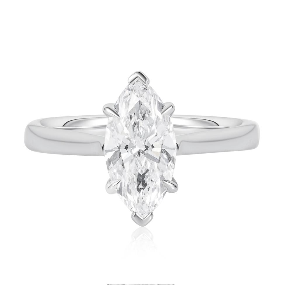 Platinum Lab Grown Marquise Diamond Engagement Ring 1.50ct Thumbnail Image 1