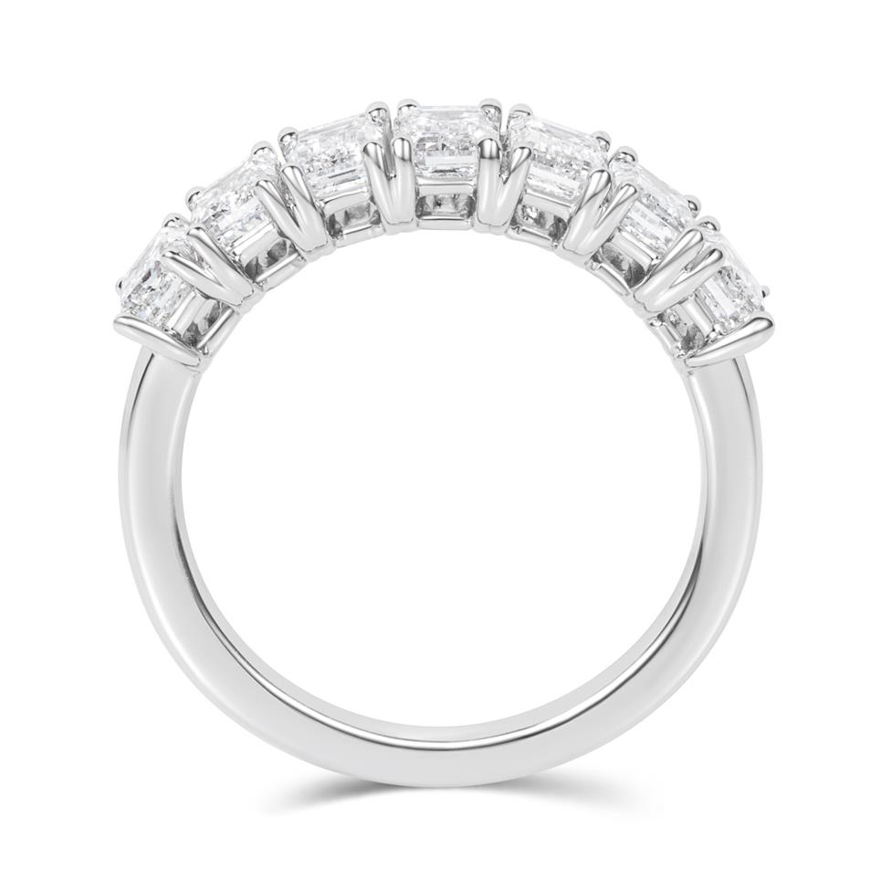 Platinum Lab Grown Emerald Cut Diamond Eternity Ring 2.10ct Thumbnail Image 2