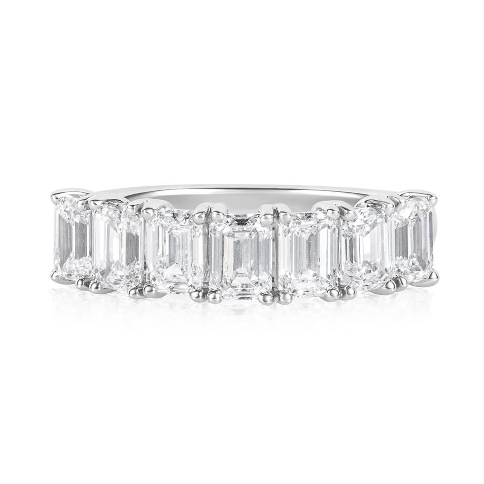 Platinum Lab Grown Emerald Cut Diamond Eternity Ring 2.10ct Thumbnail Image 1