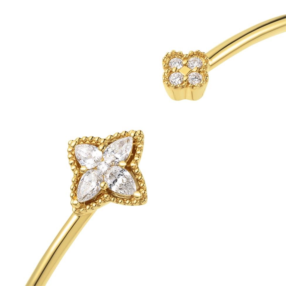 Fleur 18ct Yellow Gold Diamond Bangle Thumbnail Image 1