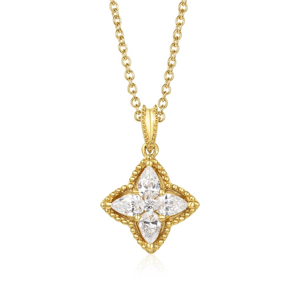 Fleur 18ct Yellow Gold Diamond Pendant Thumbnail Image 0