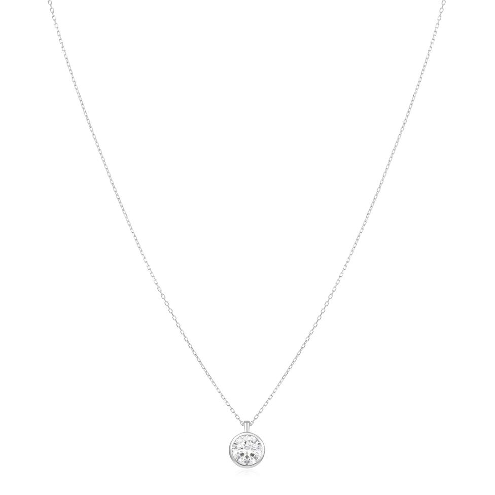 18ct White Gold Round Diamond Solitaire Necklace 1.00ct Thumbnail Image 2
