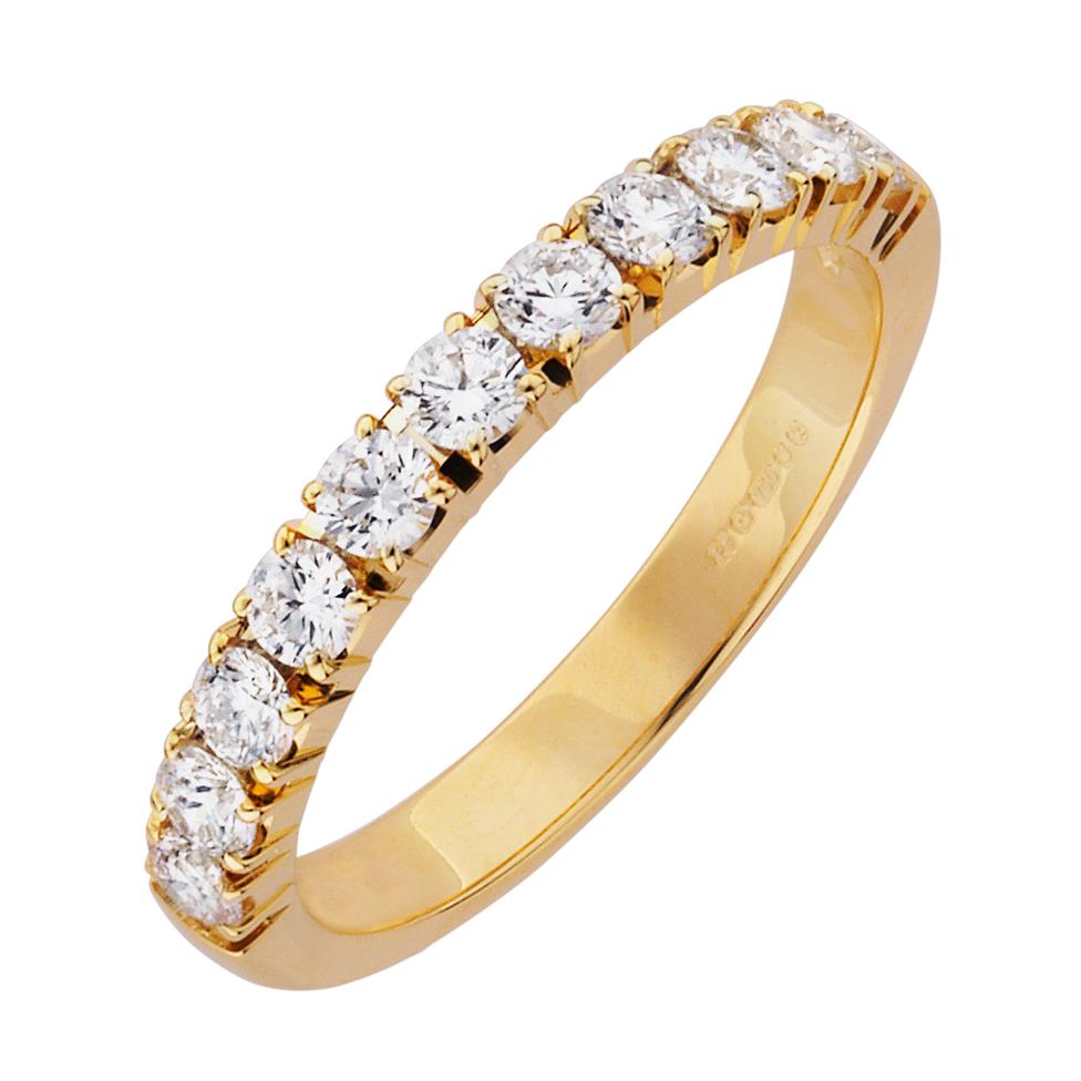 18ct Yellow Gold Diamond Half Eternity Ring 0.70ct Thumbnail Image 0