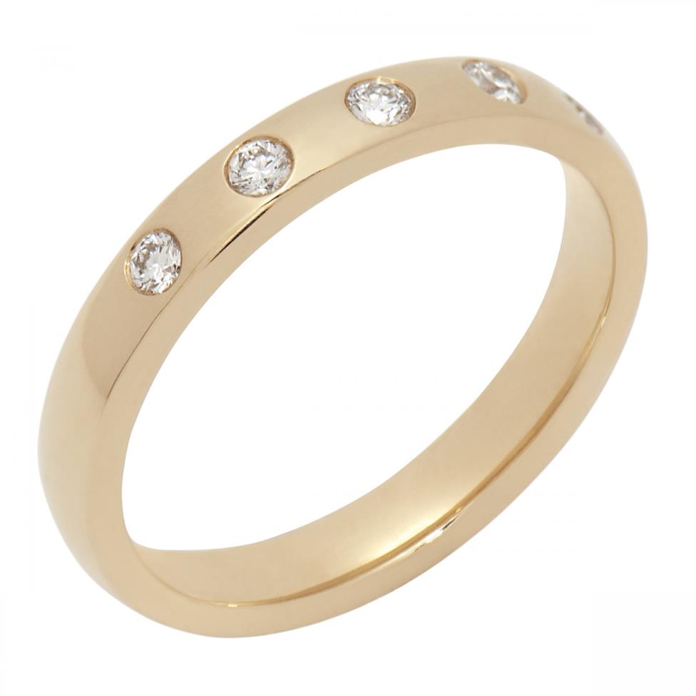 18ct Yellow Gold Five Drill Set Diamond Ring | Pravins Jewellers