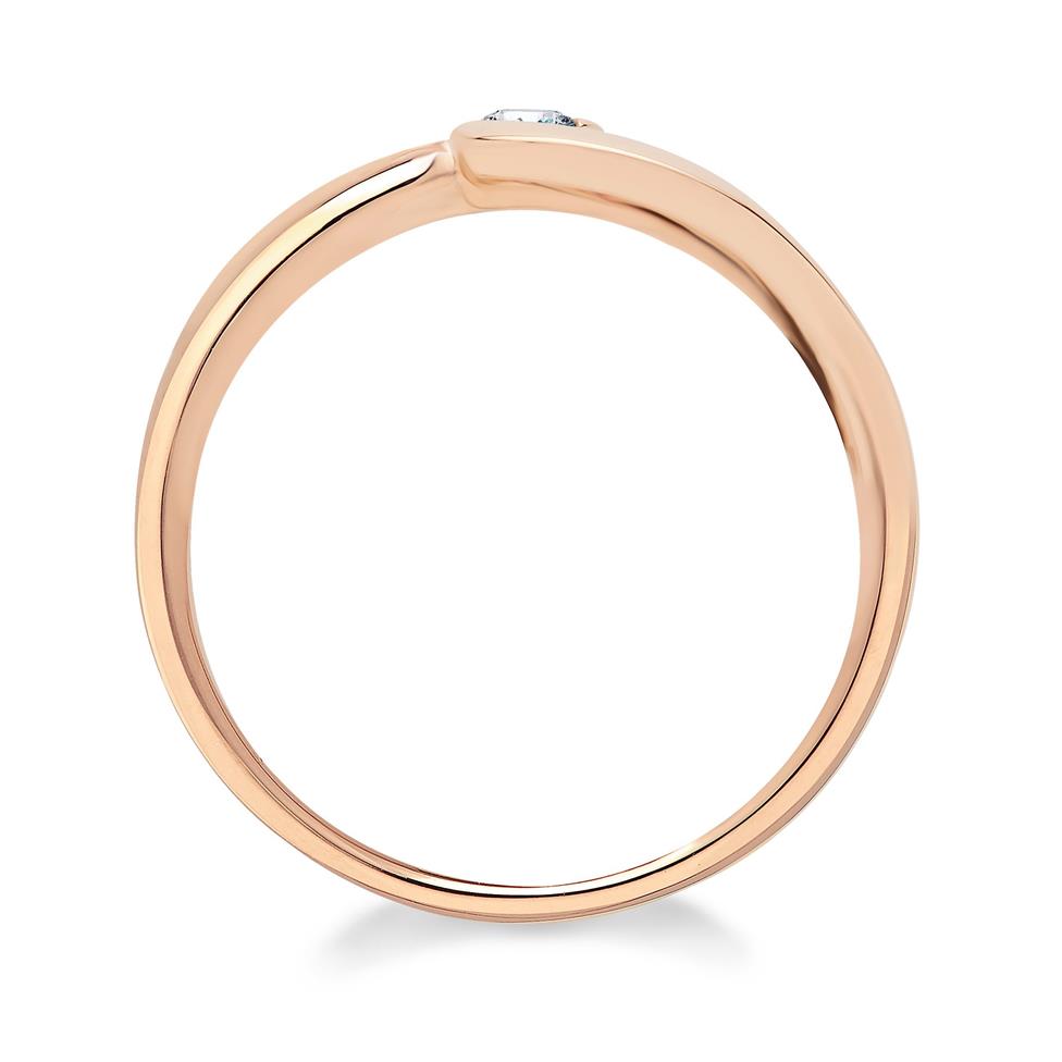 Mon Coeur 18ct Rose Gold Twist Design Diamond Dress Ring 0.08ct Thumbnail Image 3