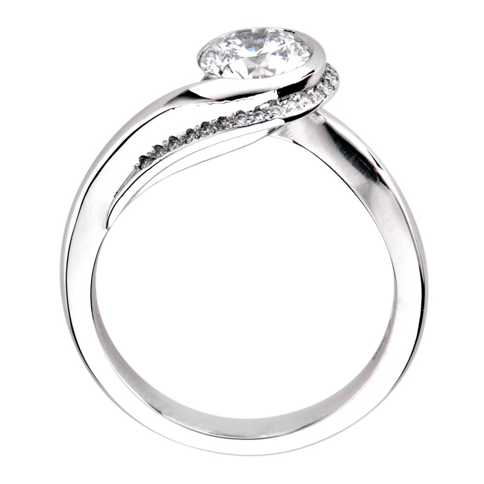 Platinum  0.91ct Diamond Twist Solitaire Ring Thumbnail Image 1