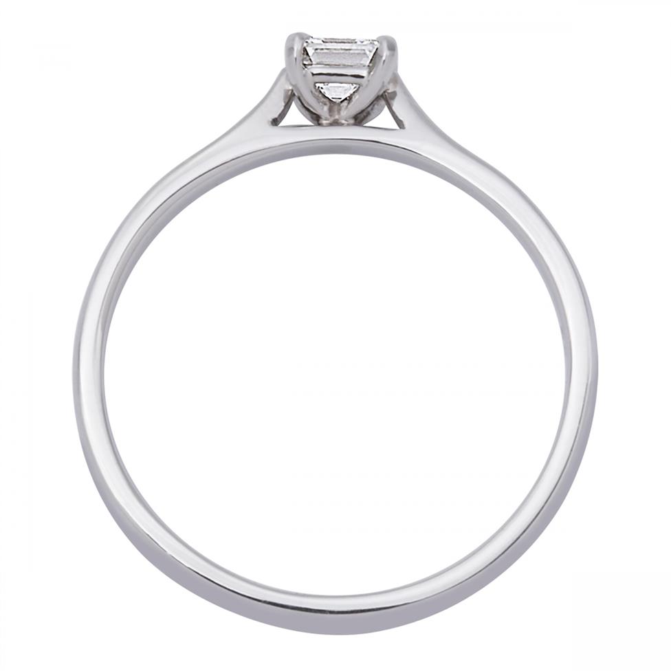 Platinum Asscher Cut 0.35ct Diamond Solitaire Ring Thumbnail Image 1