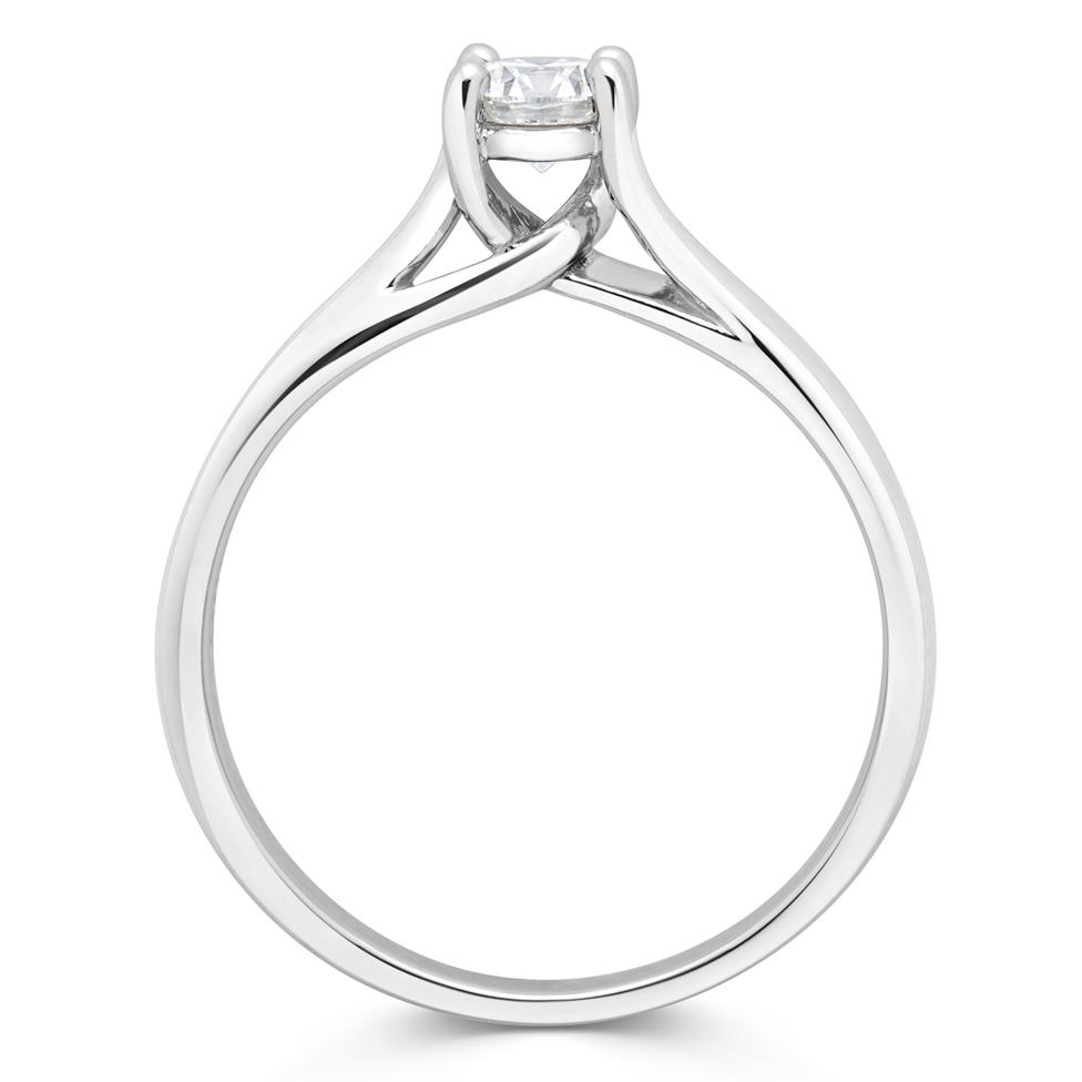 Platinum Twist Design Diamond Solitaire Engagement Ring 0.35ct Thumbnail Image 2