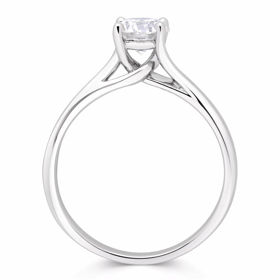 Platinum Twist Design Diamond Solitaire Engagement Ring 0.70ct Thumbnail Image 2