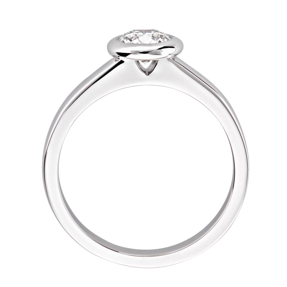Platinum Rubover 0.40ct Diamond Modern Solitaire Ring Thumbnail Image 1