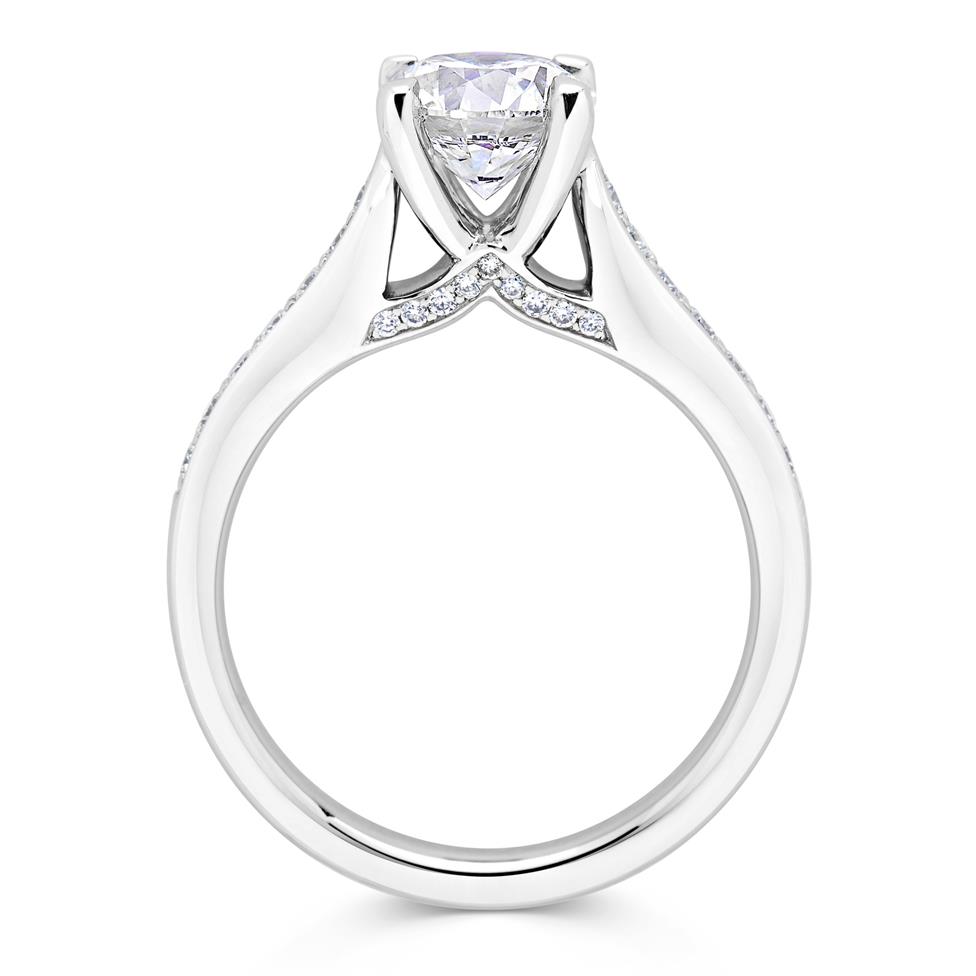 Platinum Bridge Detail Diamond Solitaire Engagement Ring 1.20ct Thumbnail Image 1