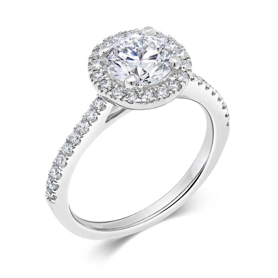 Platinum Diamond Halo Engagement Ring 1.40ct Thumbnail Image 0