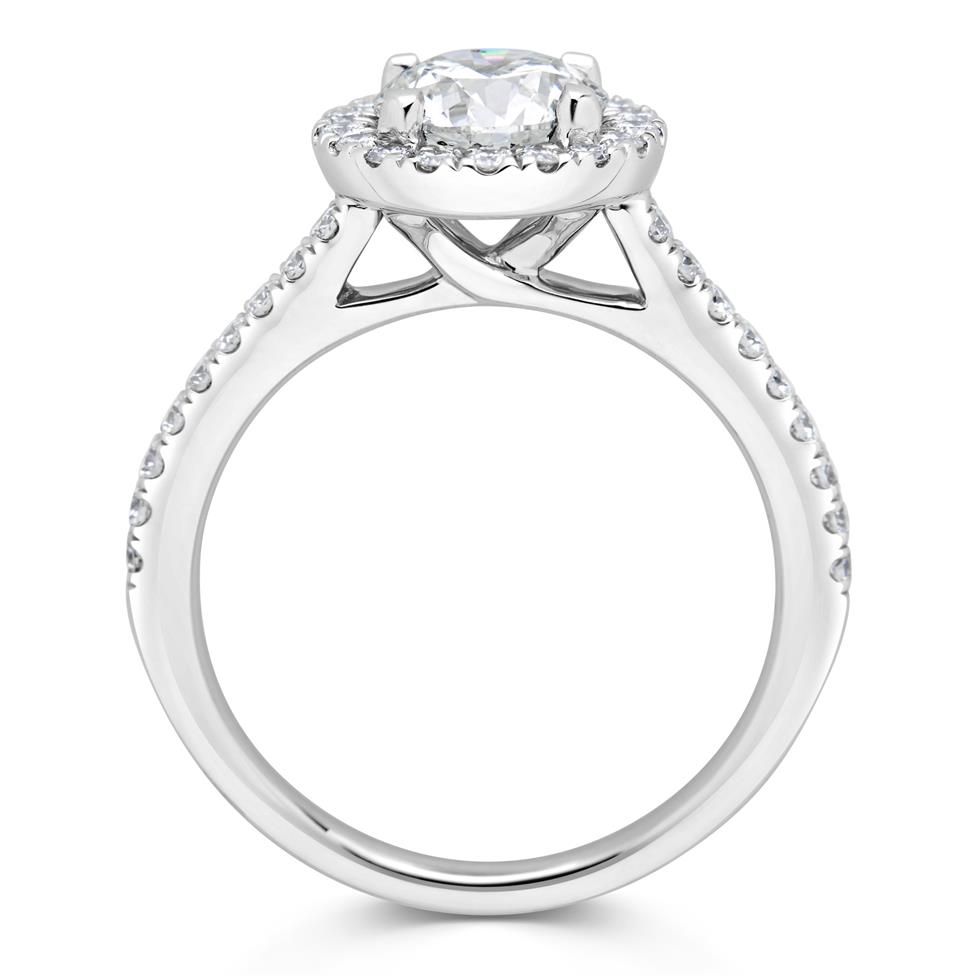Platinum Diamond Halo Engagement Ring 1.40ct Thumbnail Image 2