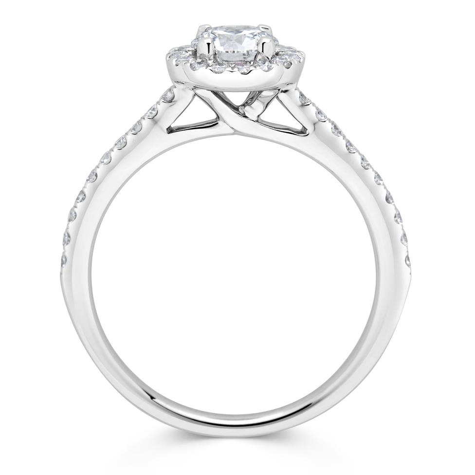 Platinum Diamond Halo Engagement Ring 0.85ct Thumbnail Image 2