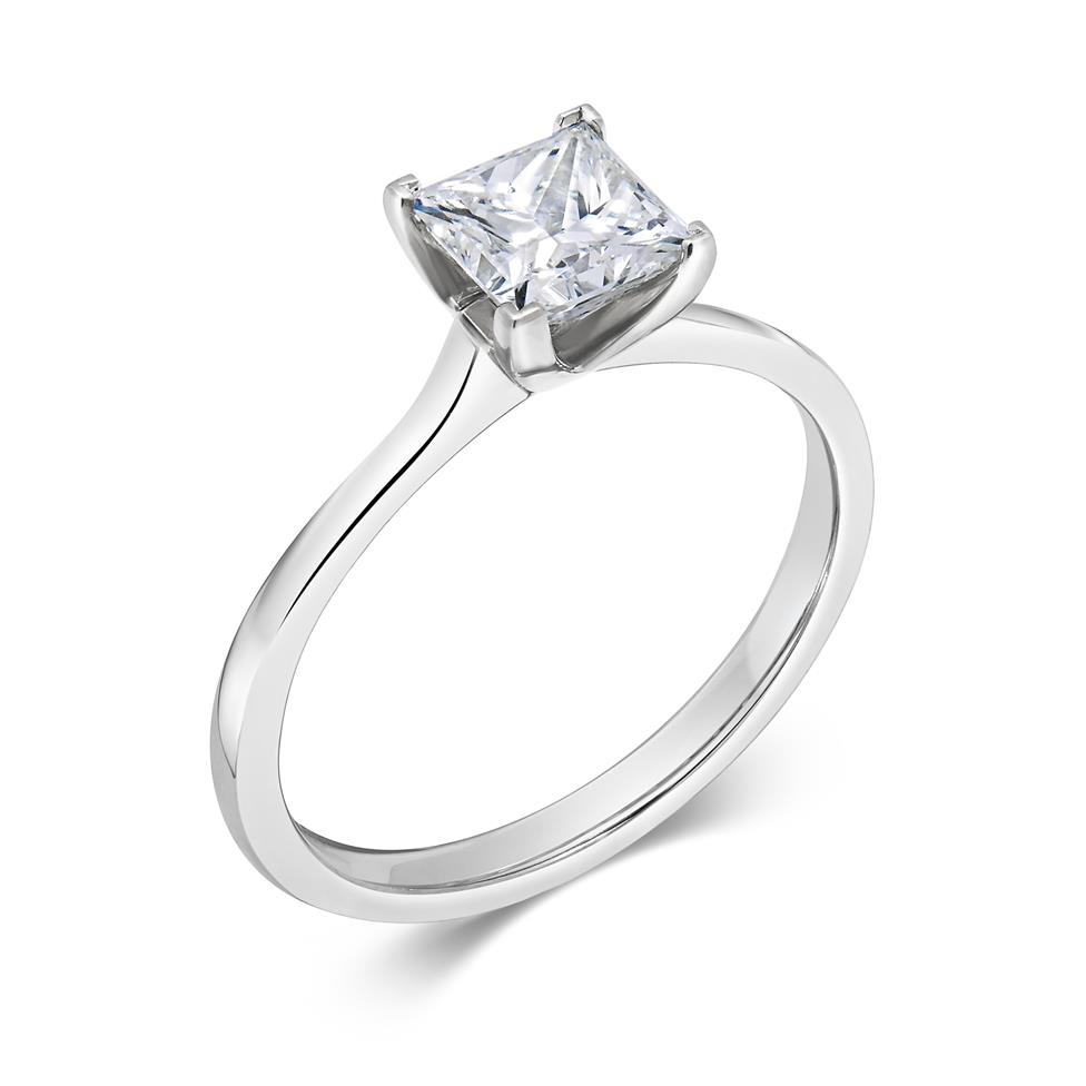 Platinum Princess Cut Diamond Solitaire Engagement Ring 1.00ct Image 1