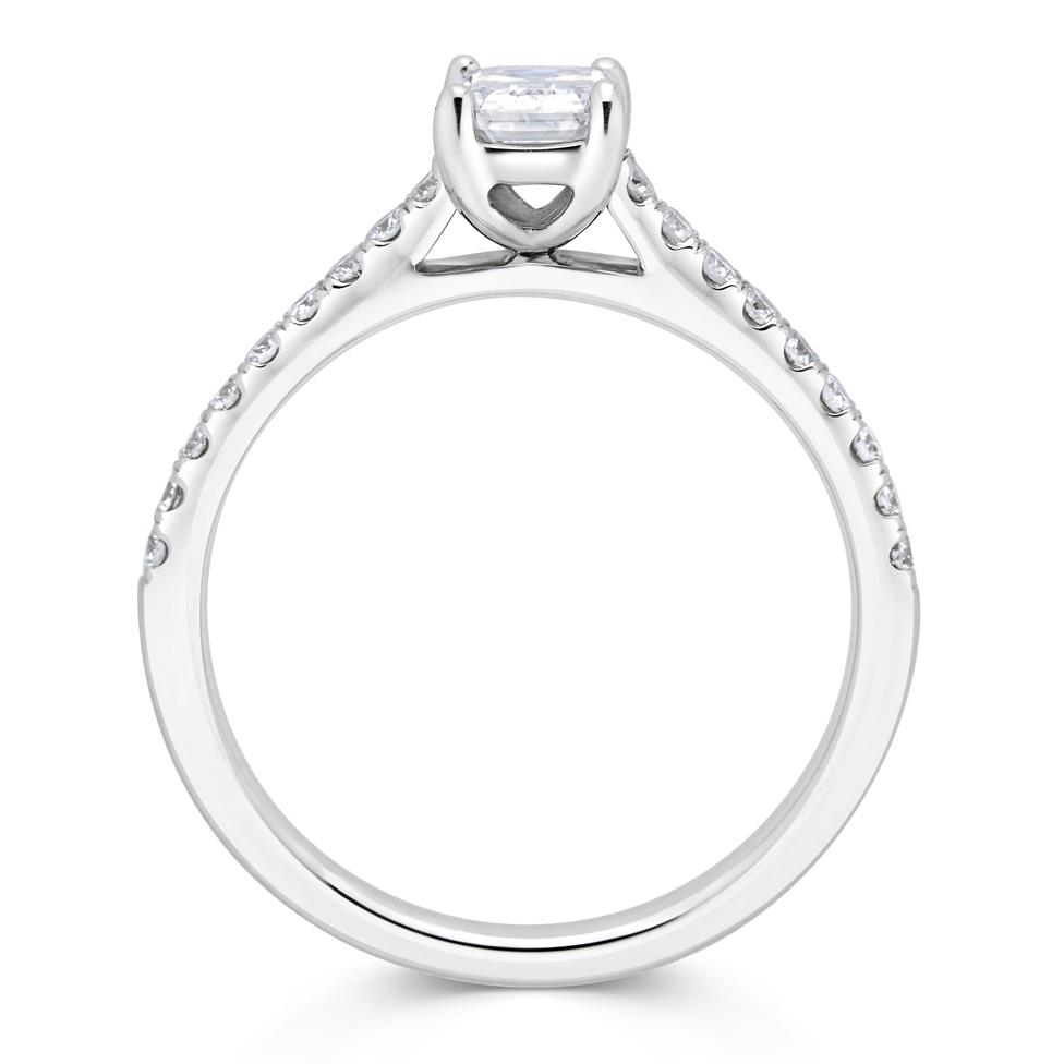 Platinum Emerald Cut Diamond Solitaire Engagement Ring 0.70ct Thumbnail Image 1