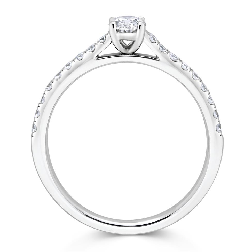 Platinum Oval Diamond Solitaire Engagement Ring 0.58ct Thumbnail Image 1