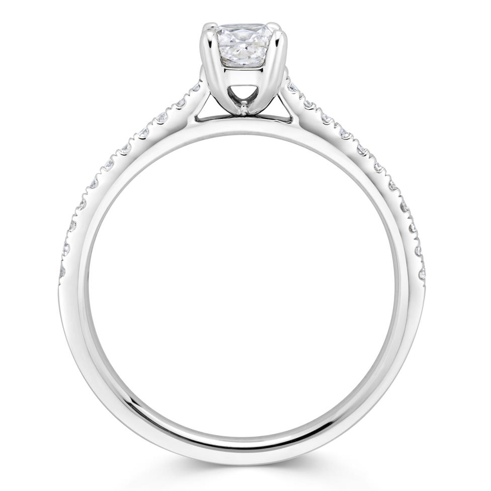 Platinum Cushion Cut Diamond Solitaire Engagement Ring 0.48ct Thumbnail Image 1