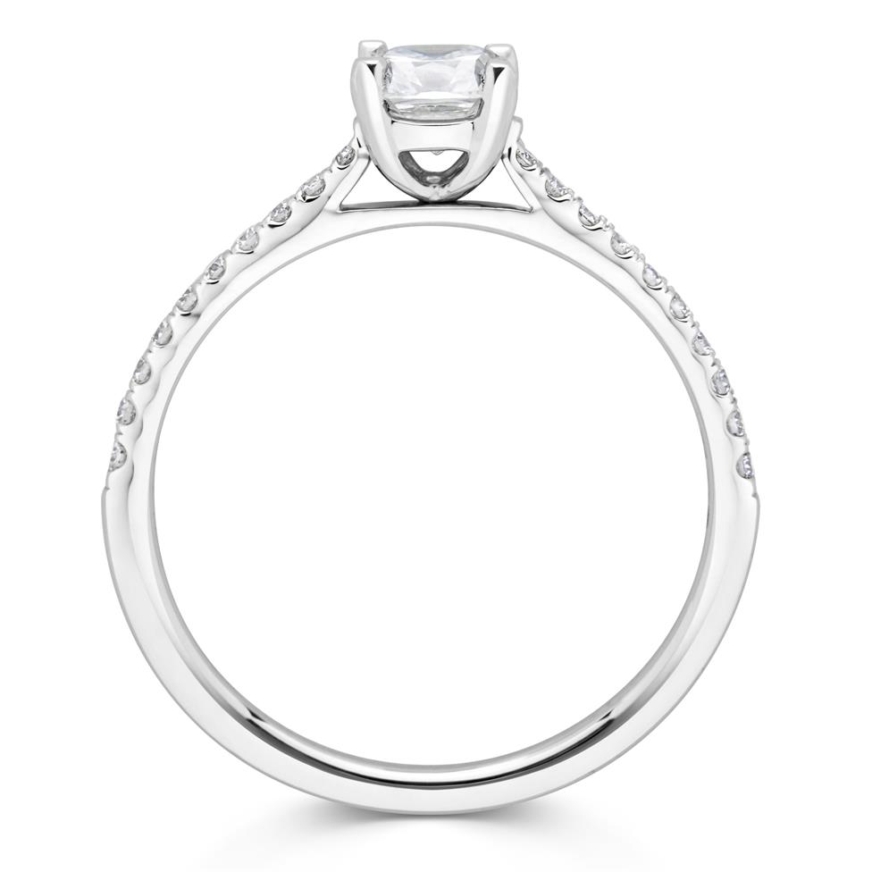Platinum Cushion Cut Diamond Solitaire Engagement Ring 0.70ct Thumbnail Image 1