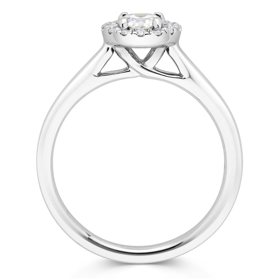 Platinum Diamond Halo Engagement Ring 0.48ct Thumbnail Image 1