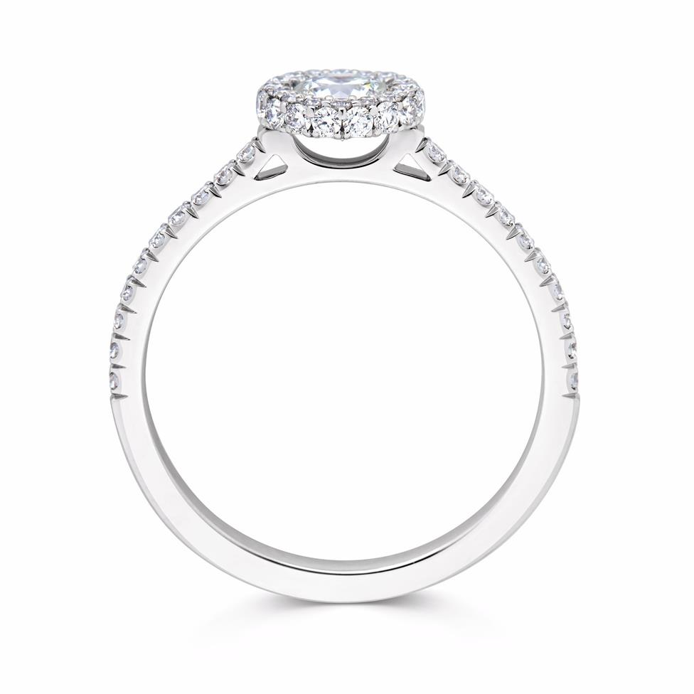 Platinum Diamond Castel Set Halo Engagement Ring 0.47ct Thumbnail Image 1