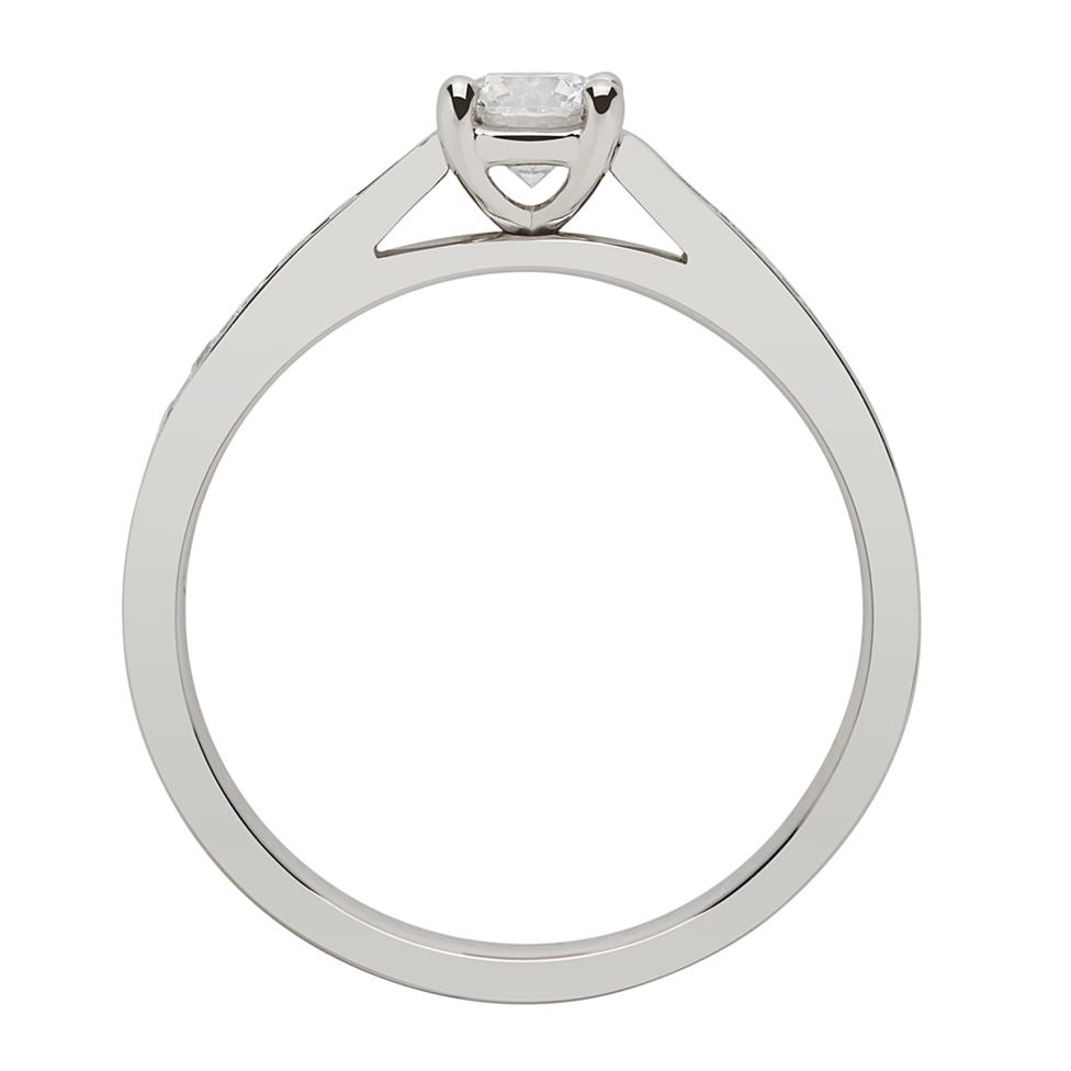 Platinum Channel Shoulder Detail Diamond Solitaire Engagement Ring 0.75ct Thumbnail Image 1