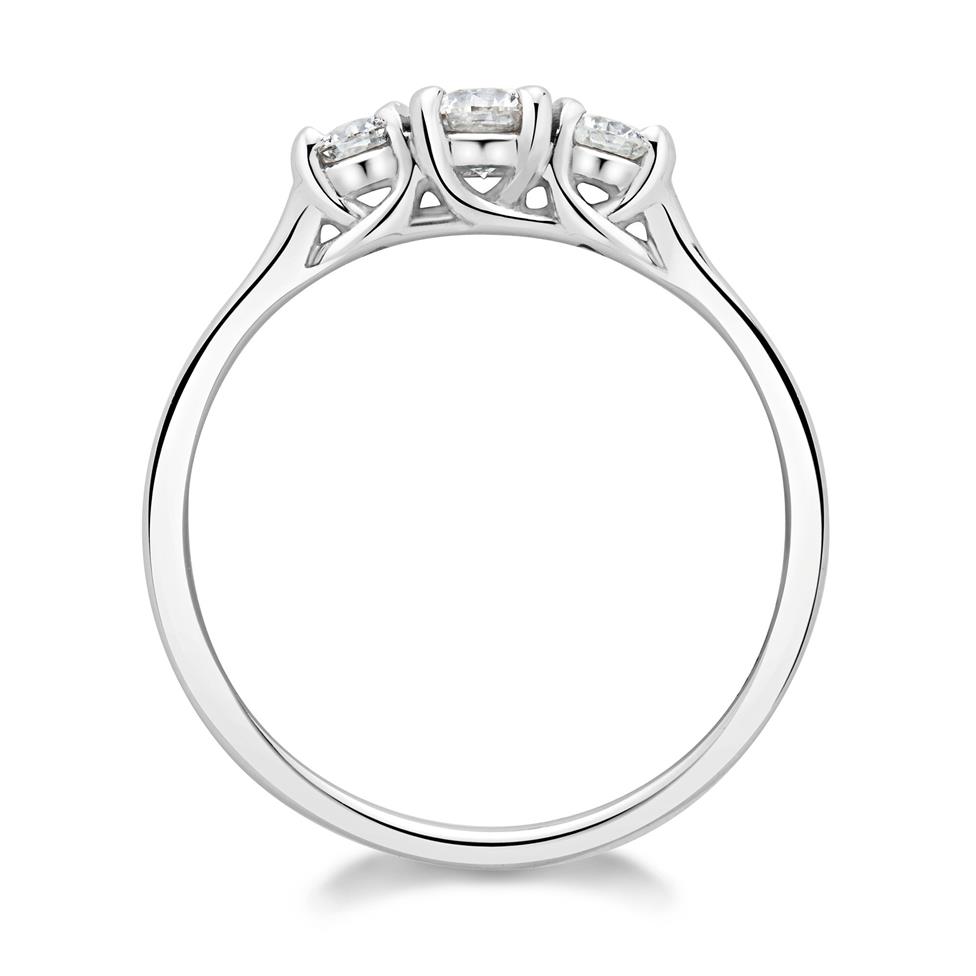 Platinum Diamond Three Stone Engagement Ring 0.33ct Thumbnail Image 1