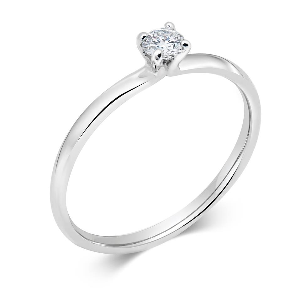 Platinum Diamond Solitaire Engagement Ring 0.15ct Thumbnail Image 0