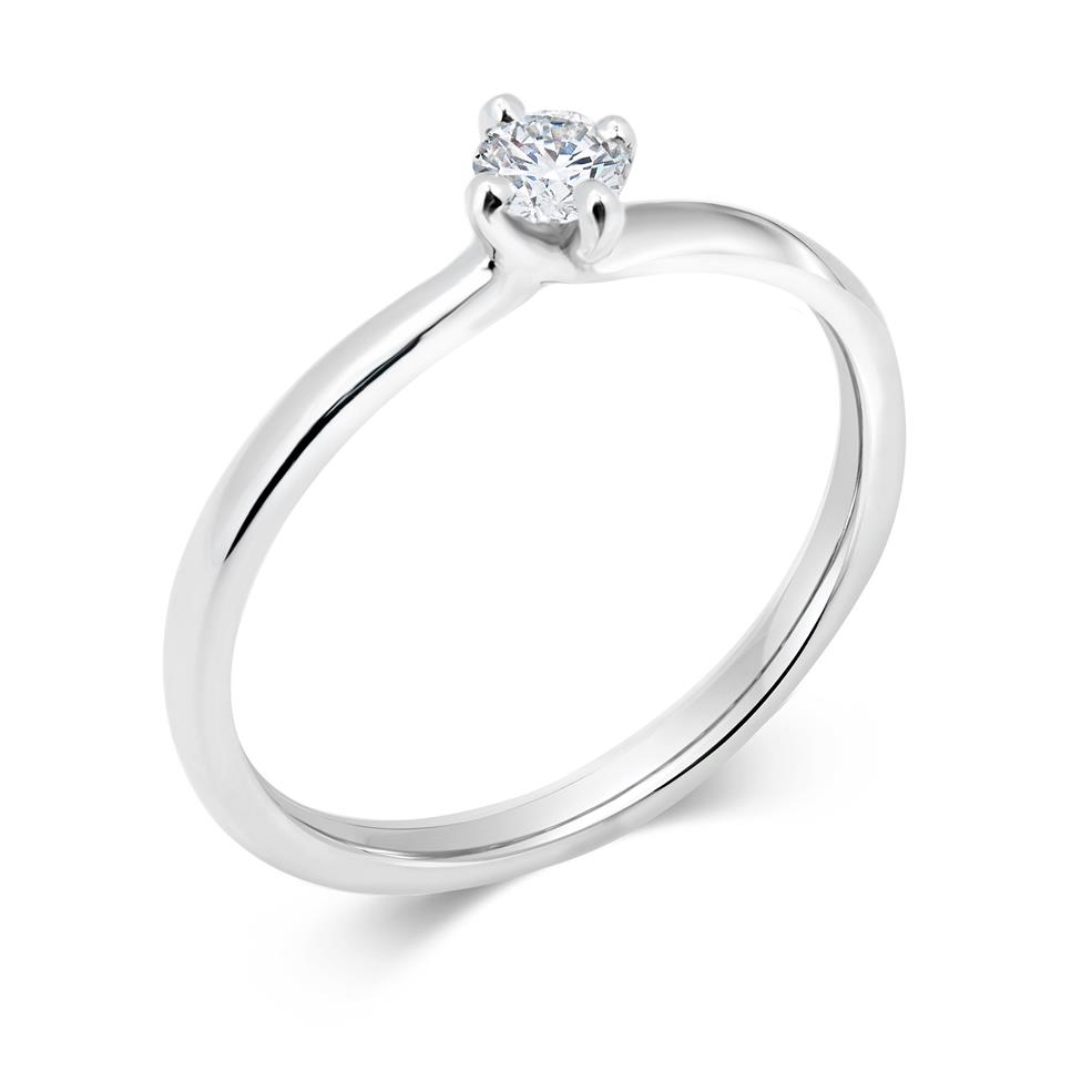 Platinum Twist Design Solitaire Engagement Ring 0.15ct Thumbnail Image 0
