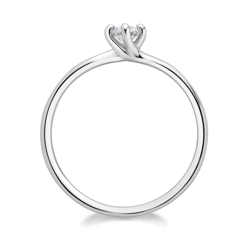 Platinum Twist Design Solitaire Engagement Ring 0.15ct Thumbnail Image 1
