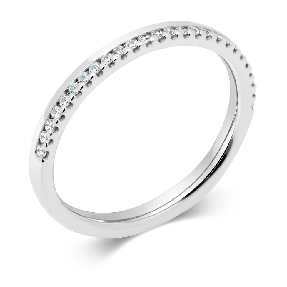 Platinum Diamond Set Wedding Ring 0.13ct Thumbnail Image 0
