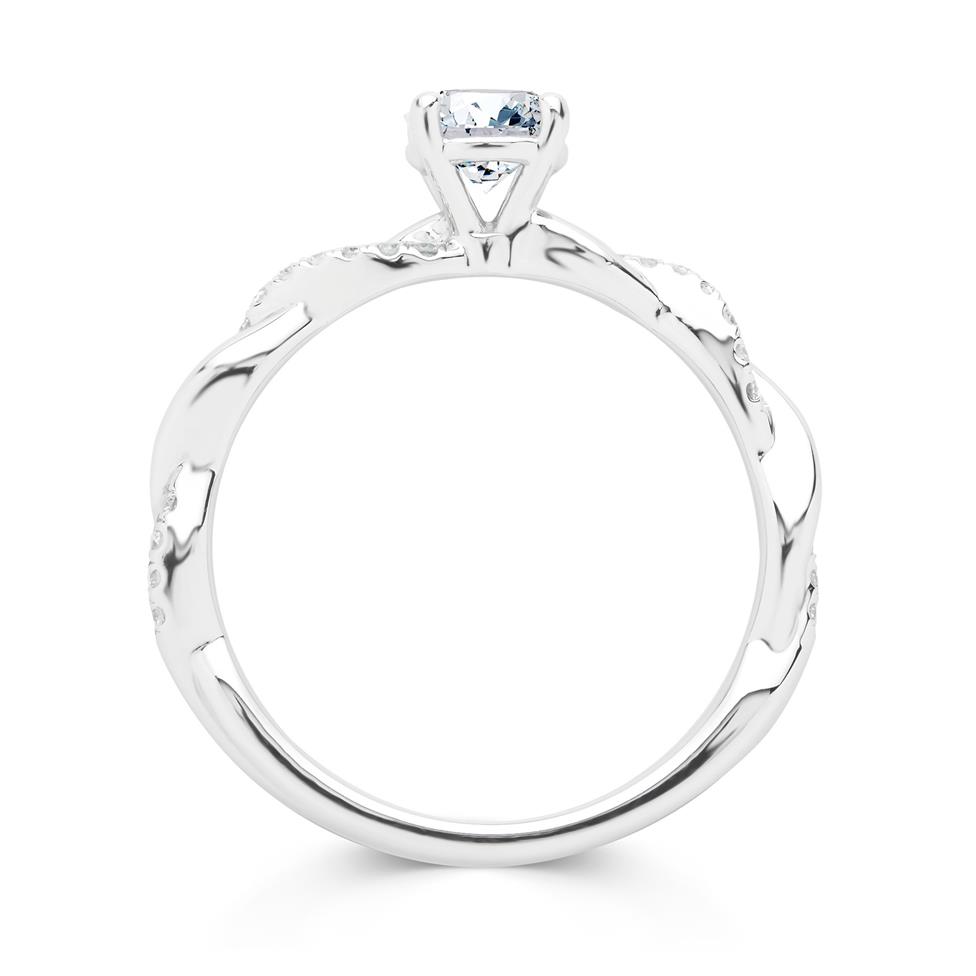 Platinum Plait Design Diamond Solitaire Engagement Ring 0.64ct Thumbnail Image 2