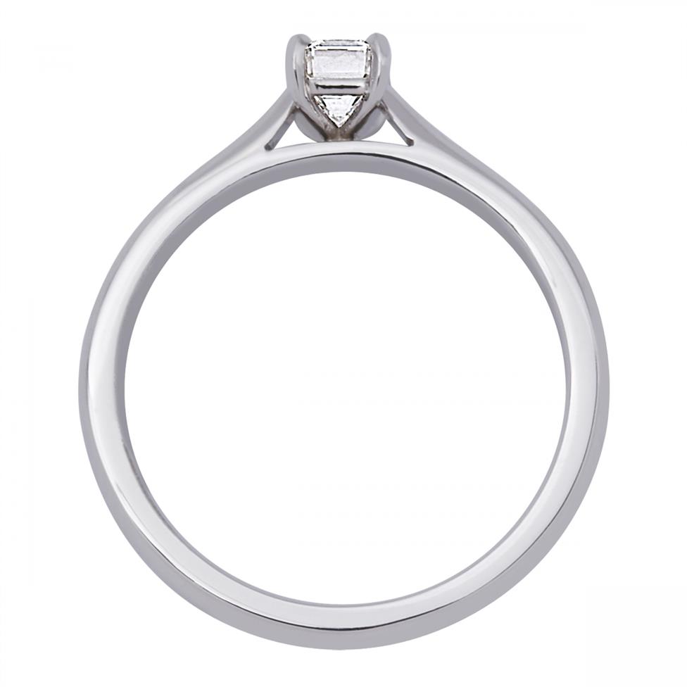 Platinum Emerald Cut Diamond Solitaire Engagement Ring 0.38ct Thumbnail Image 1