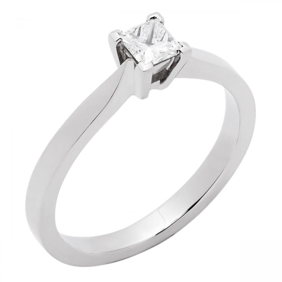 Platinum Classic Princess Cut 0.33ct Diamond Solitaire Ring Thumbnail Image 0