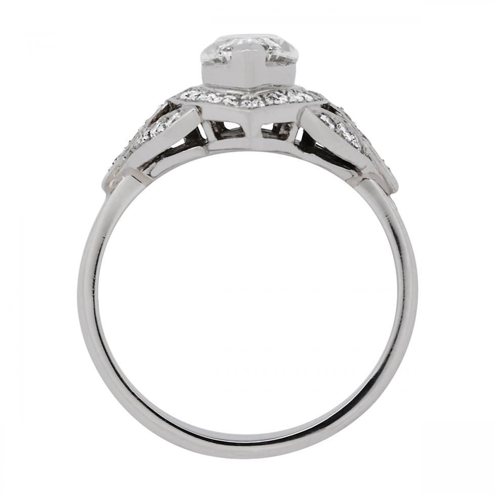 Platinum Marquise Cut Diamond Cluster Ring Thumbnail Image 1