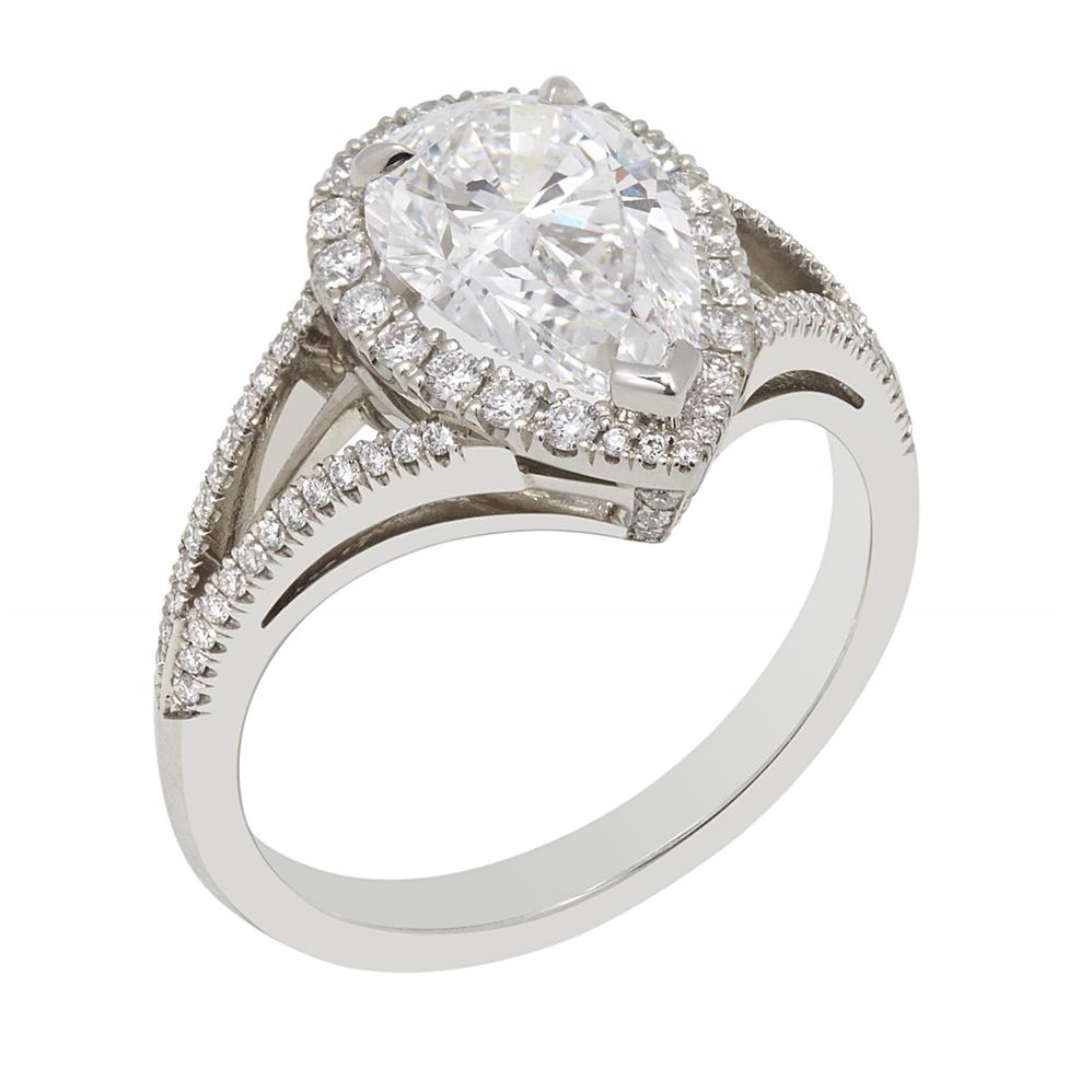 Platinum Pear Shape 2.54ct Diamond Ring Thumbnail Image 0