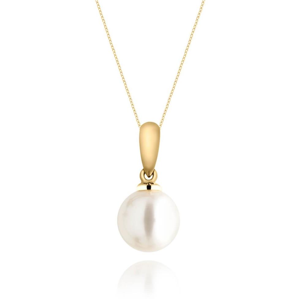18ct Yellow Gold 6mm Cultured Pearl Drop Pendant Thumbnail Image 0